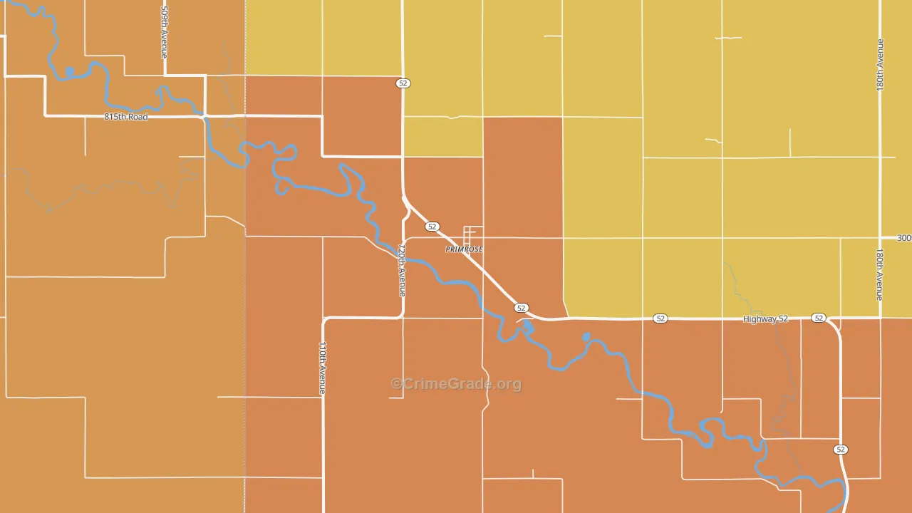 Primrose, NE Map of Burglary Rates