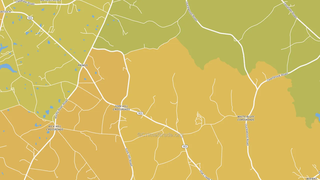 Primus, SC Map of Burglary Rates