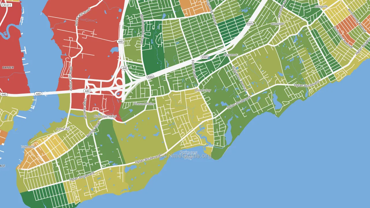 Prince's Bay, Staten Island, NY Map of Burglary Rates