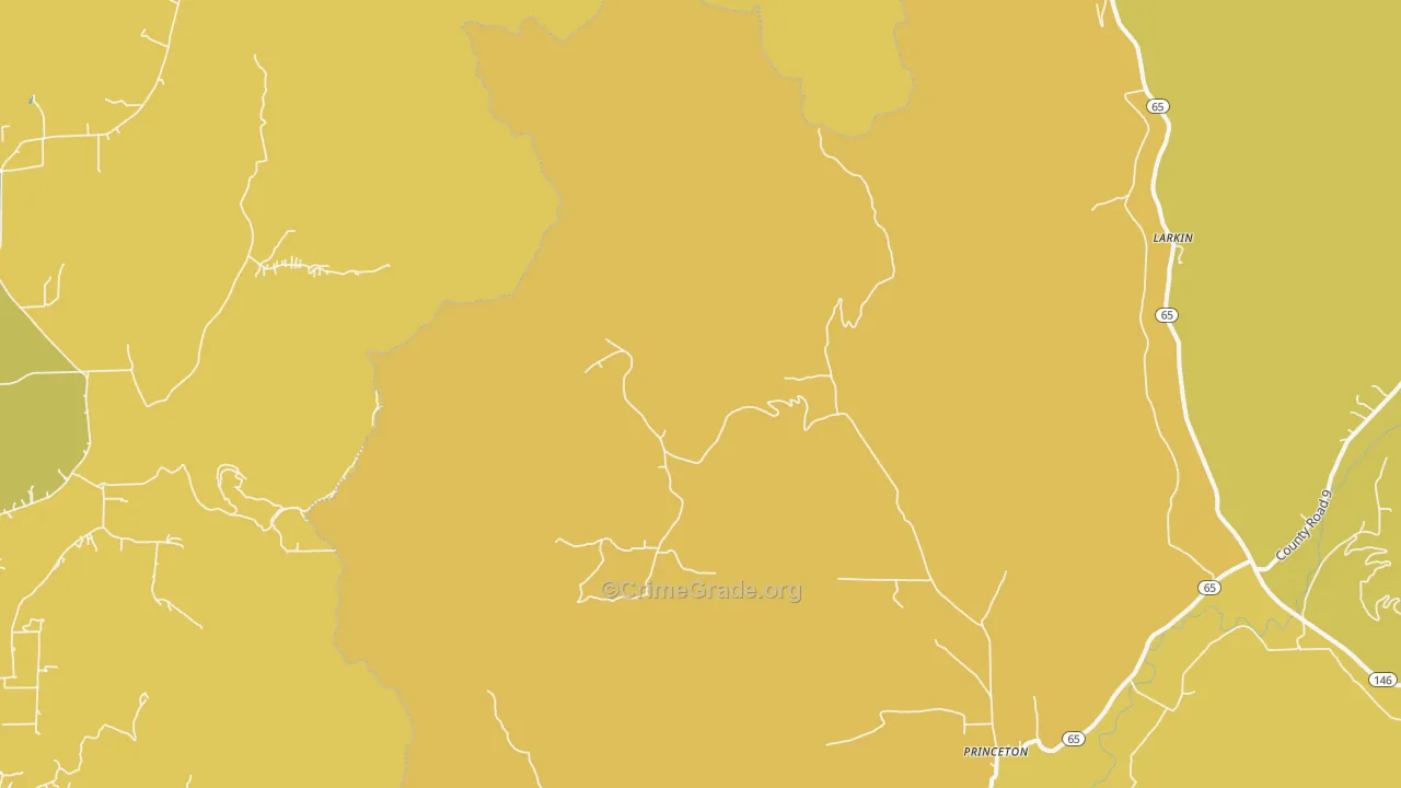 Princeton, AL Map of Burglary Rates
