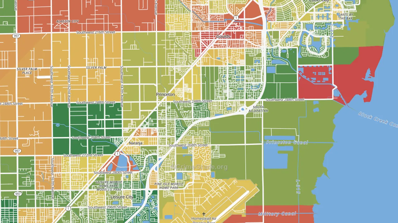 Princeton, FL Map of Burglary Rates