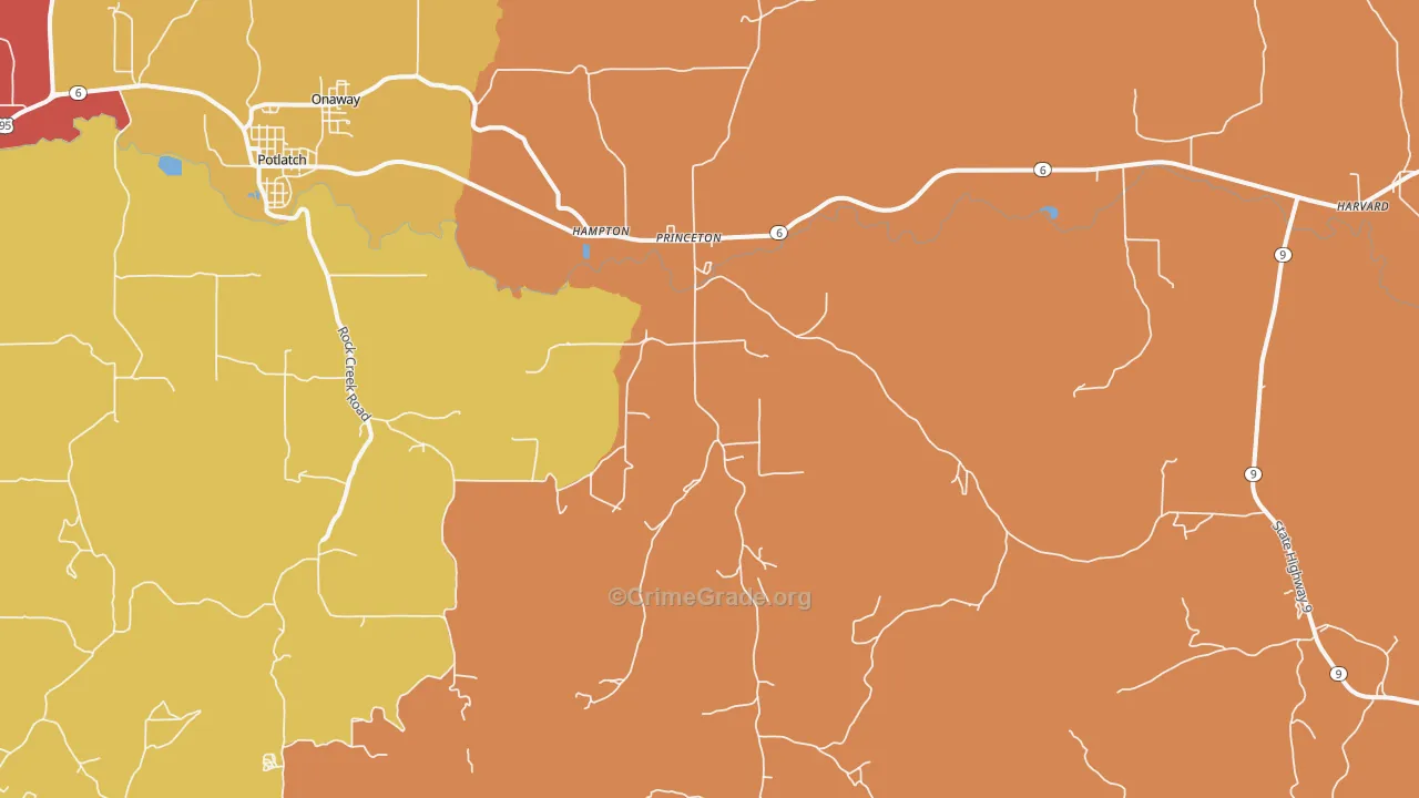 Princeton, ID Map of Burglary Rates