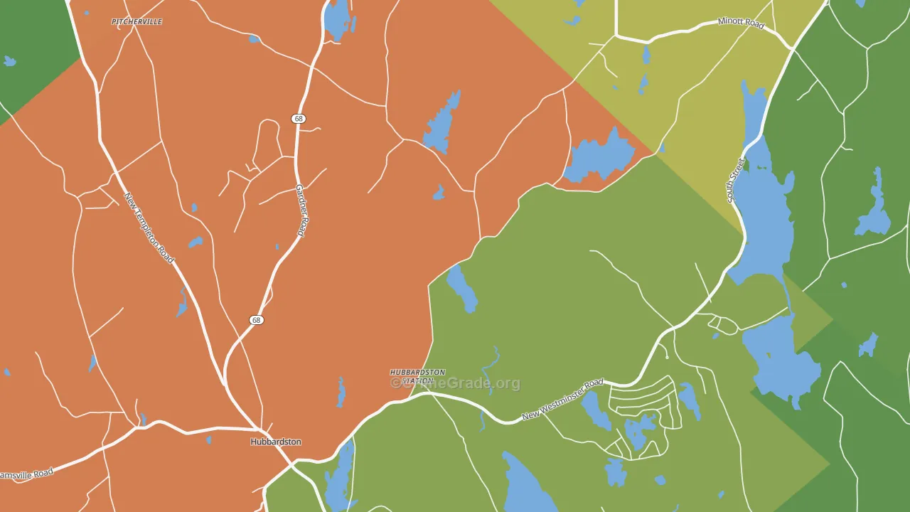 Princeton Station, MA Map of Burglary Rates