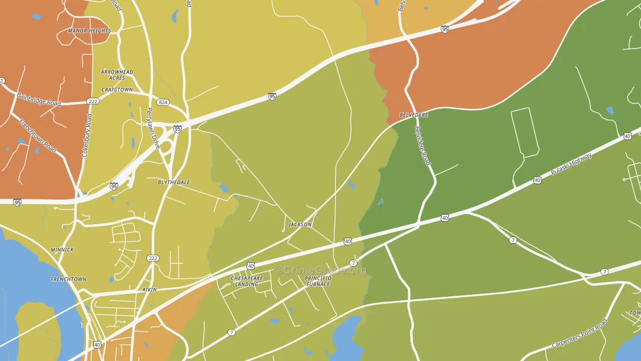 Principio Furnace, MD Map of Burglary Rates
