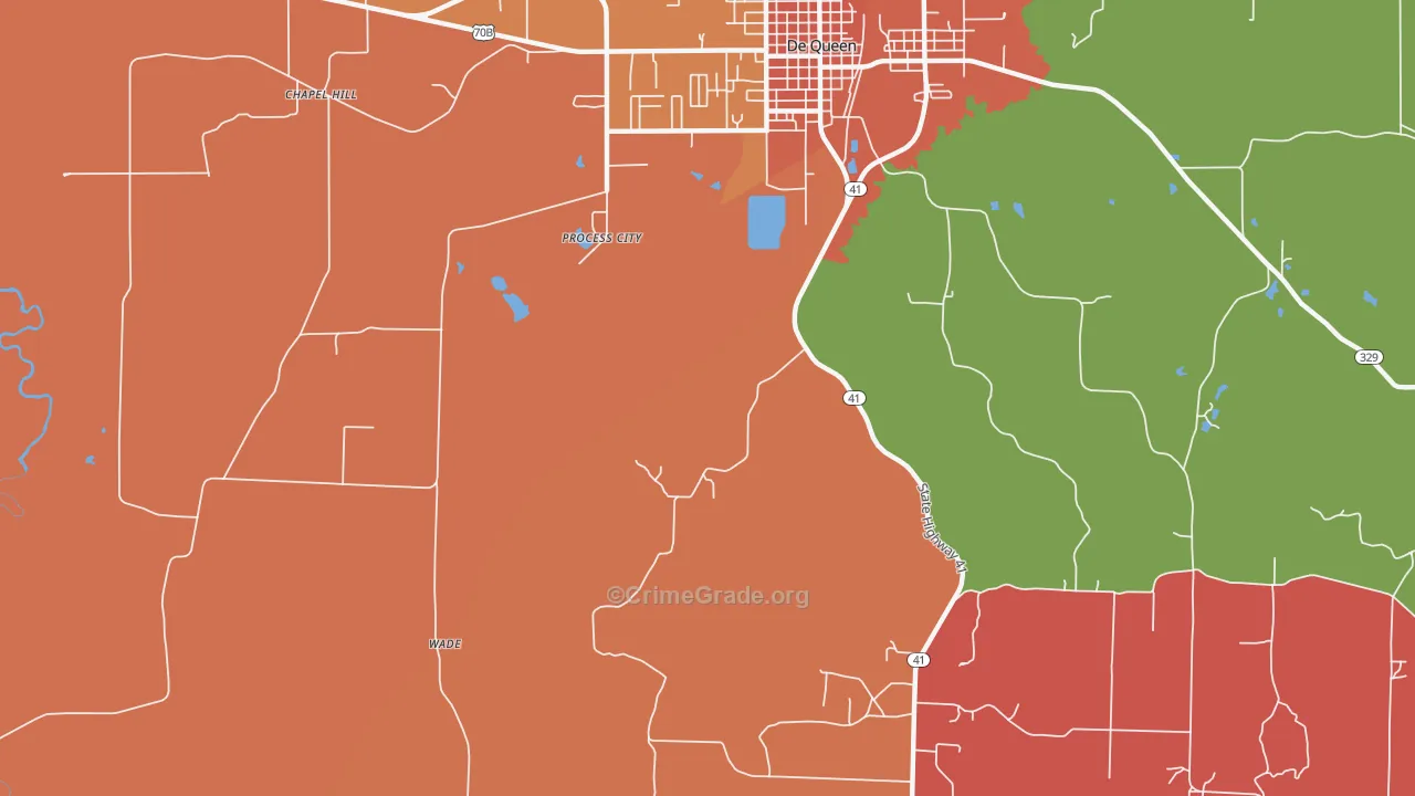 Process City, AR Map of Burglary Rates