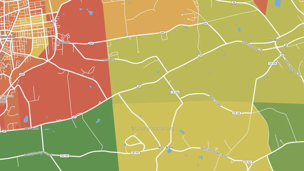 Progress, NY Map of Burglary Rates