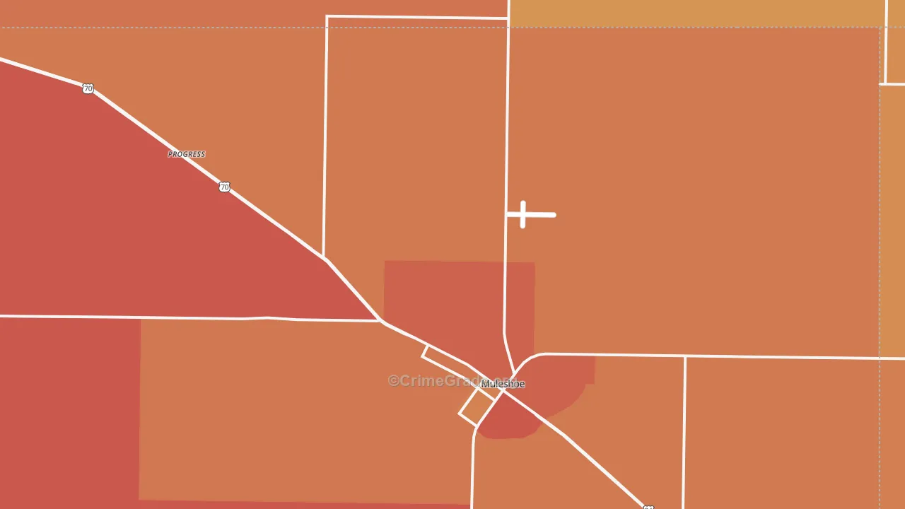 Progress, TX Map of Burglary Rates
