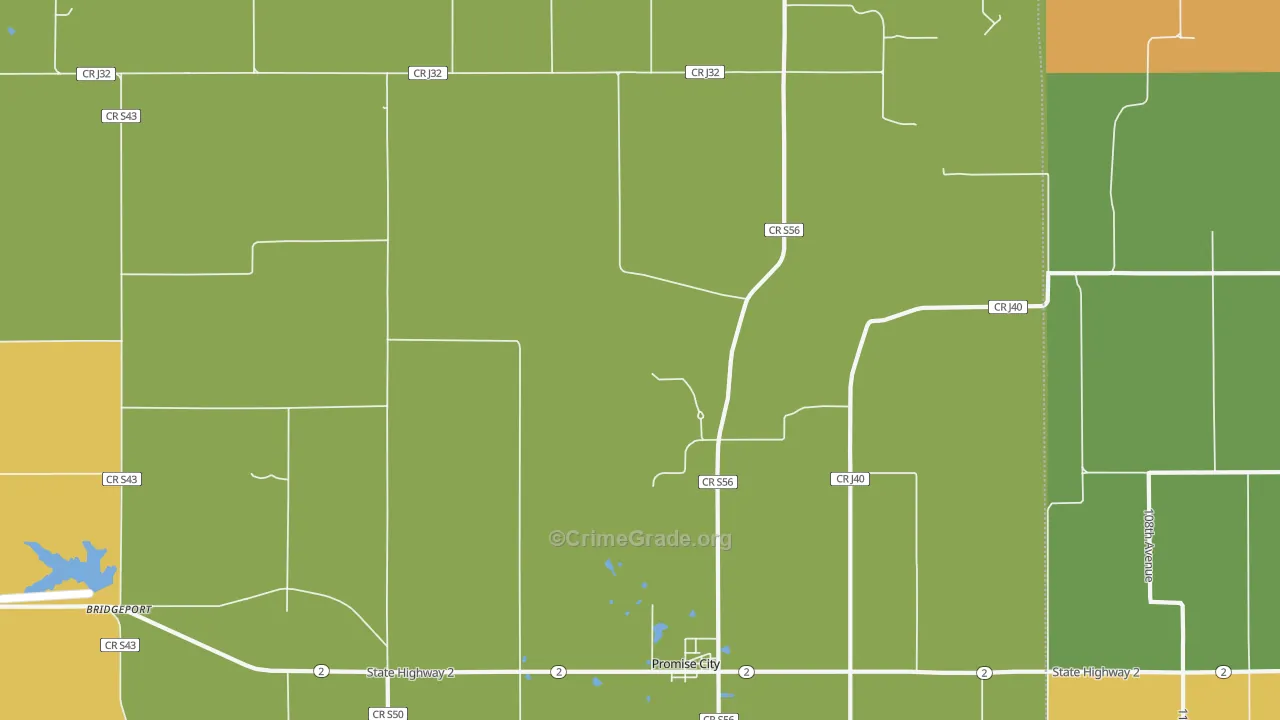 Promise City, IA Map of Burglary Rates