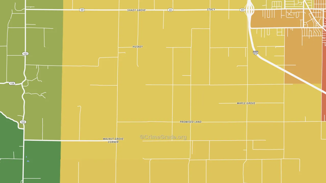 Promised Land, AR Map of Burglary Rates