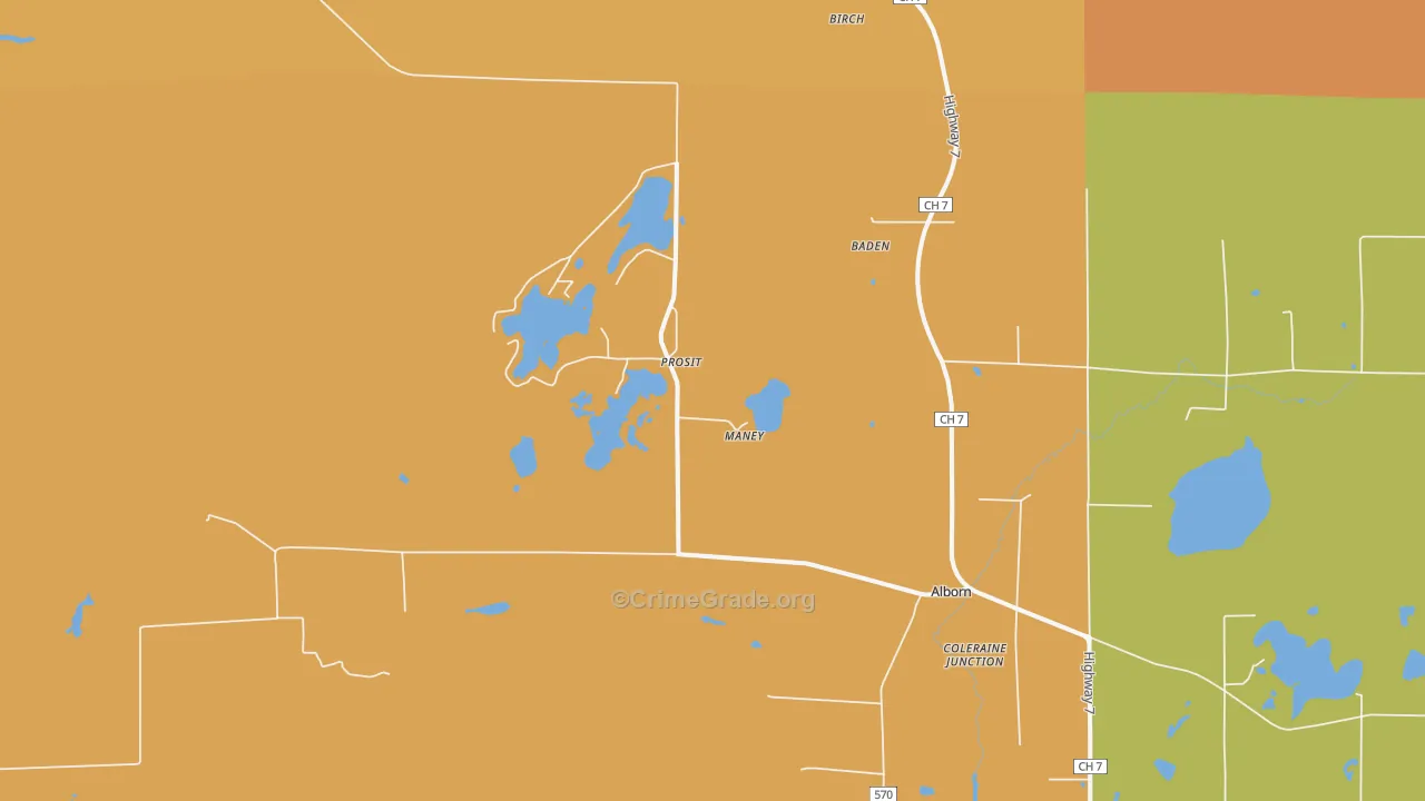 Prosit, MN Map of Burglary Rates