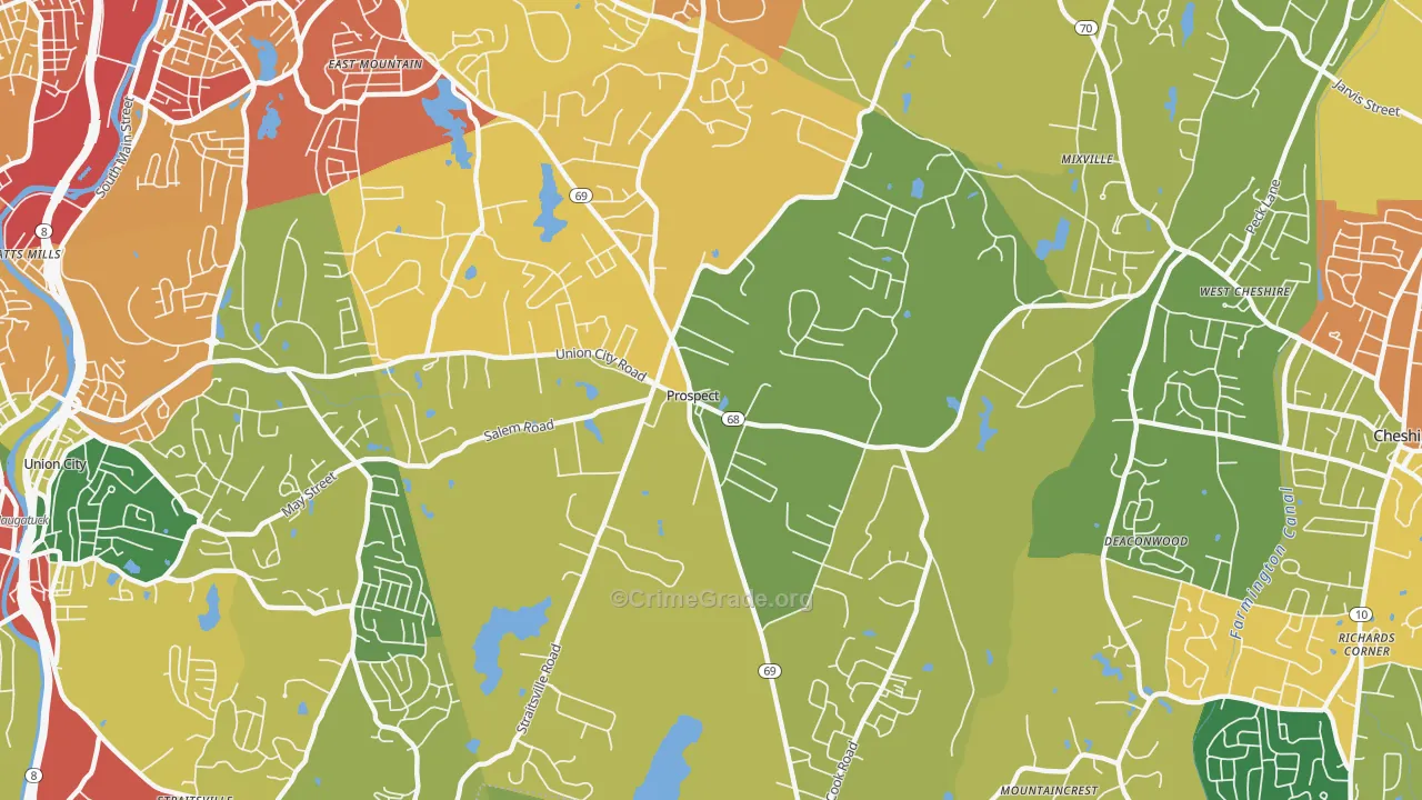 Prospect, CT Map of Burglary Rates