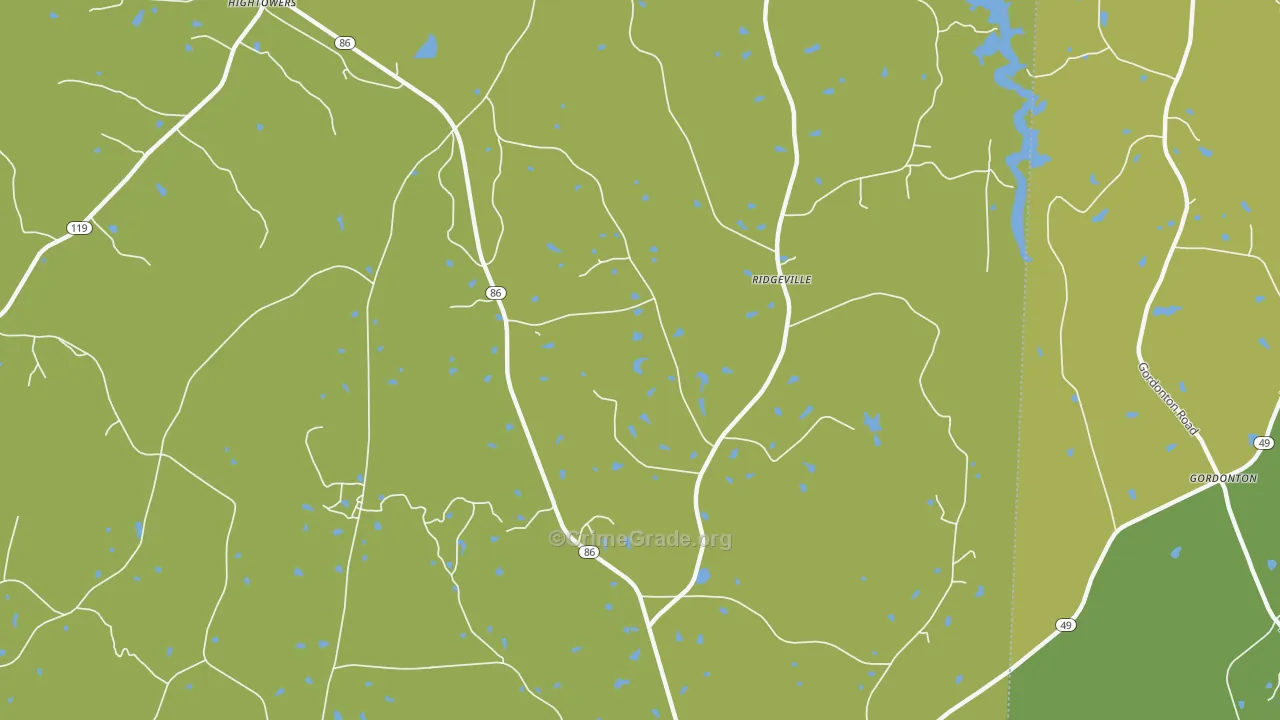 Prospect Hill, NC Map of Burglary Rates