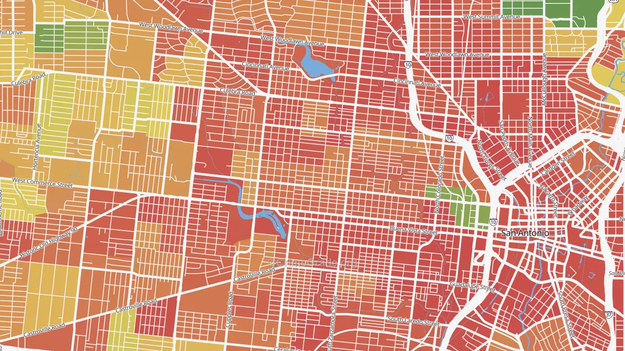 Prospect Hill, San Antonio, TX Map of Burglary Rates