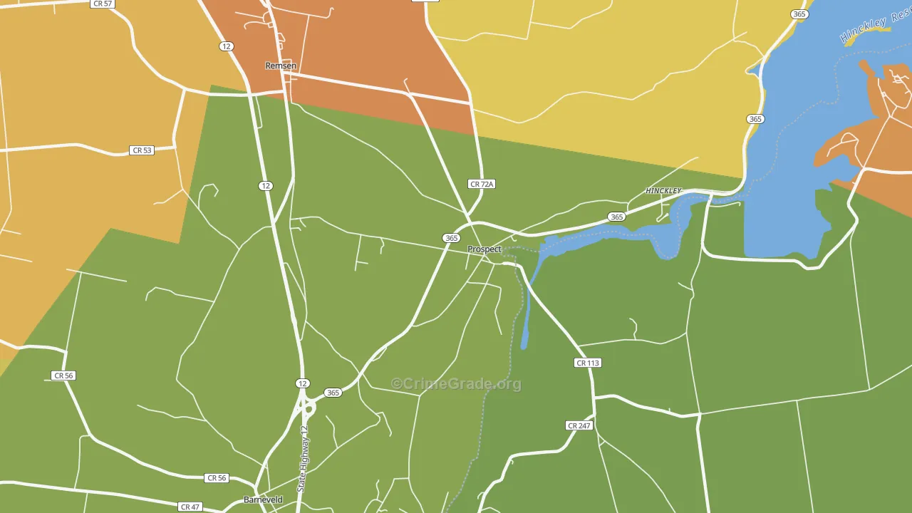 Prospect, NY Map of Burglary Rates