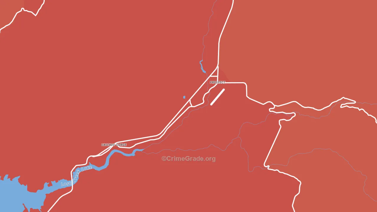 Prospect, OR Map of Burglary Rates