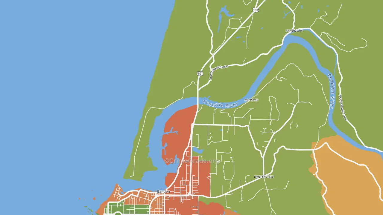 Prosper, OR Map of Burglary Rates
