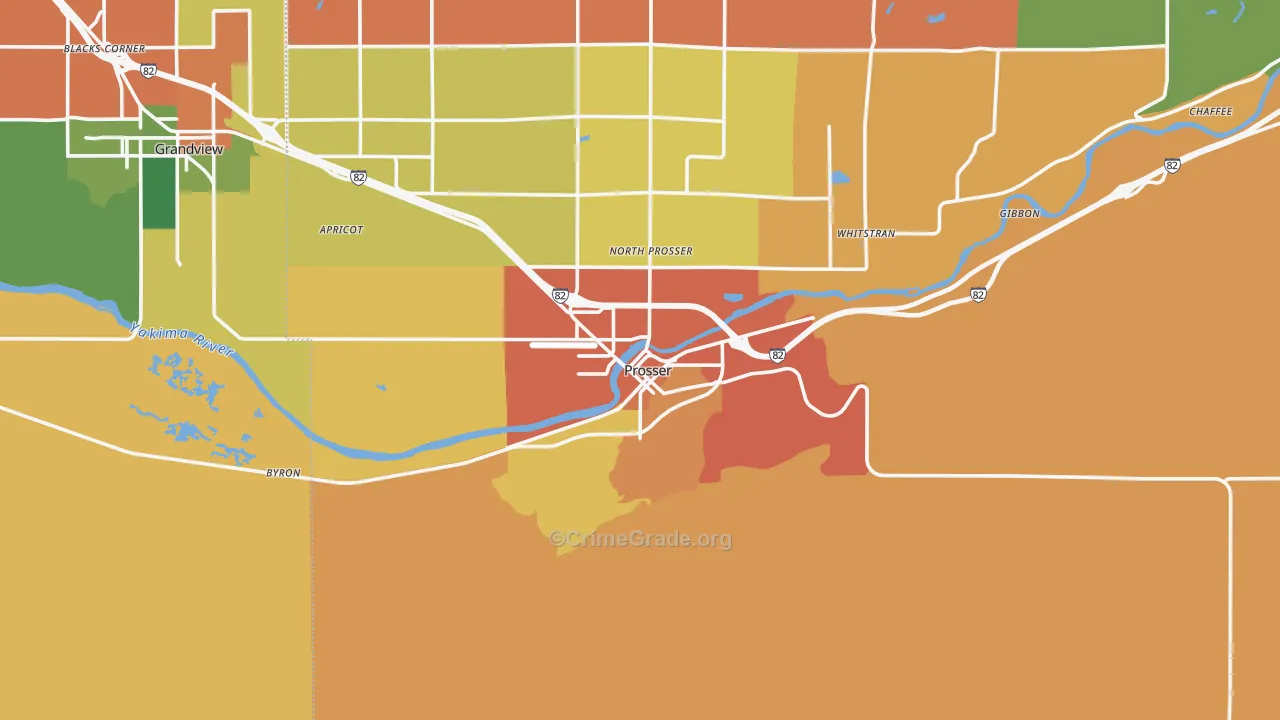 Prosser, WA Map of Burglary Rates