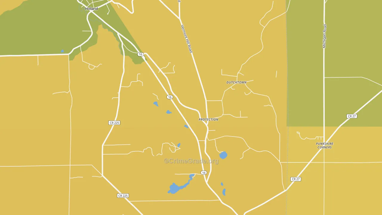 Protection, NY Map of Burglary Rates