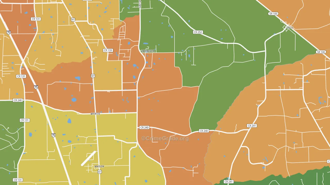 Providence, FL Map of Burglary Rates