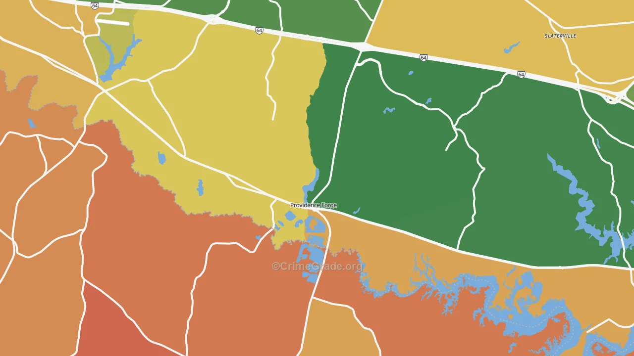 Providence Forge, VA Map of Burglary Rates