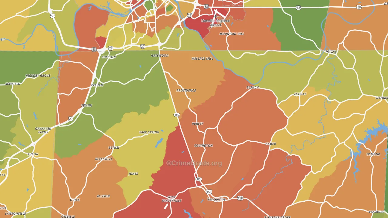 Providence, NC Map of Burglary Rates