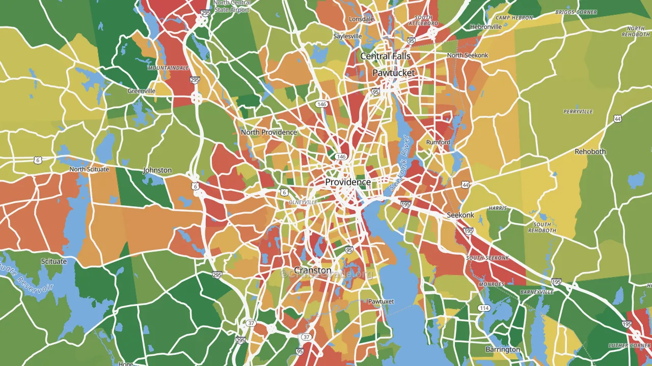 Providence, RI Map of Burglary Rates