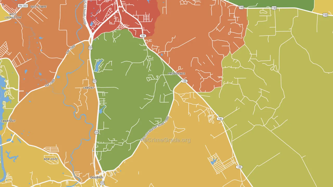 Providence, TX Map of Burglary Rates