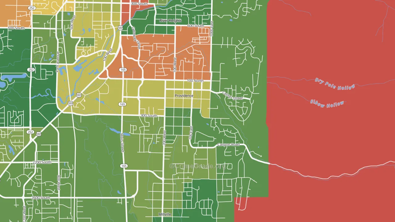 Providence, UT Map of Burglary Rates