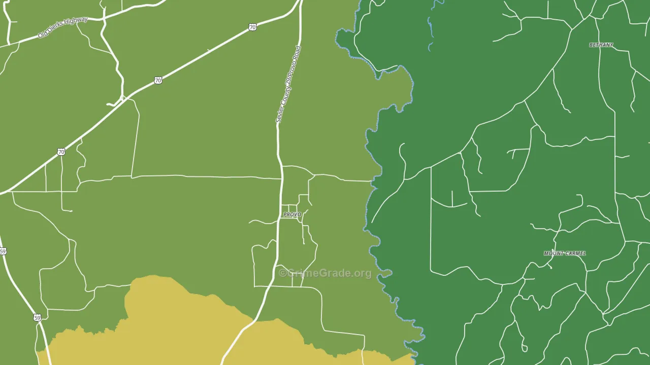 Provo, AR Map of Burglary Rates
