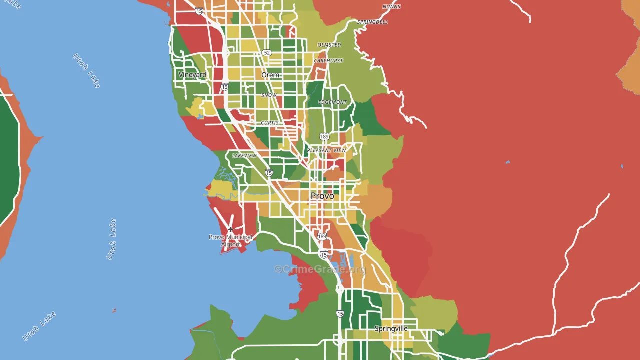 Provo, UT Map of Burglary Rates
