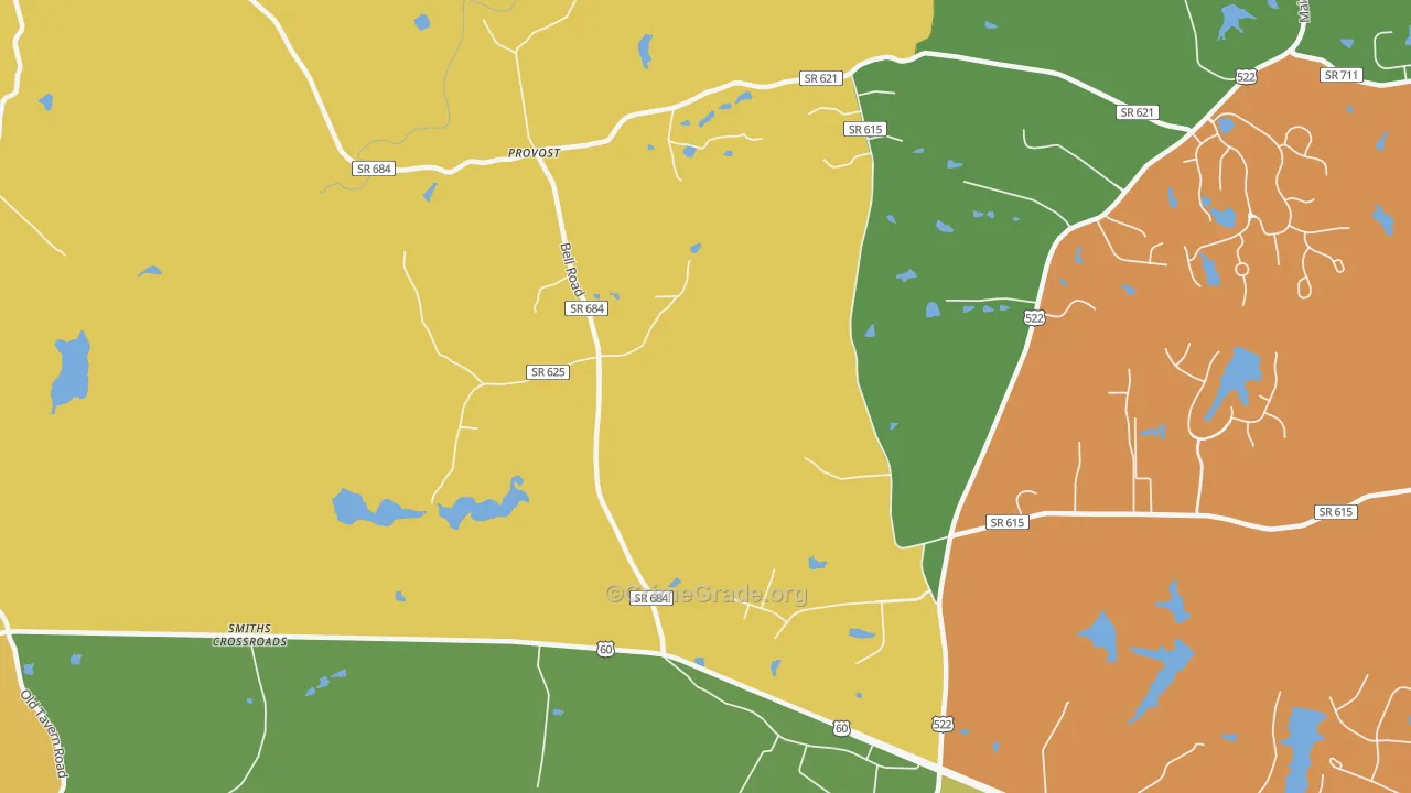 Provost, VA Map of Burglary Rates