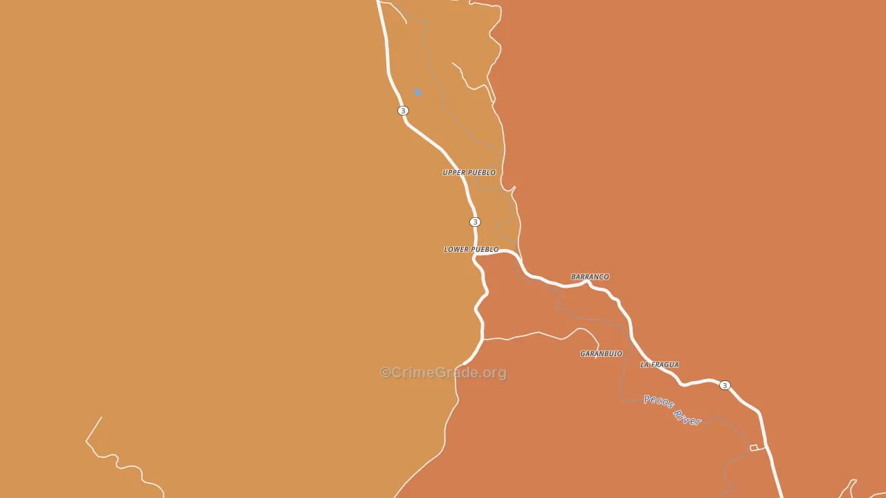Pueblo, NM Map of Burglary Rates