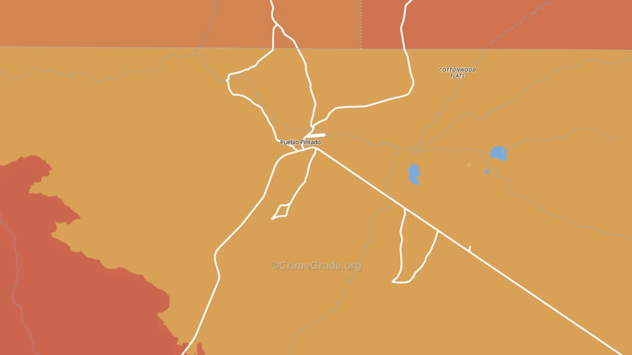 Pueblo Pintado, NM Map of Burglary Rates