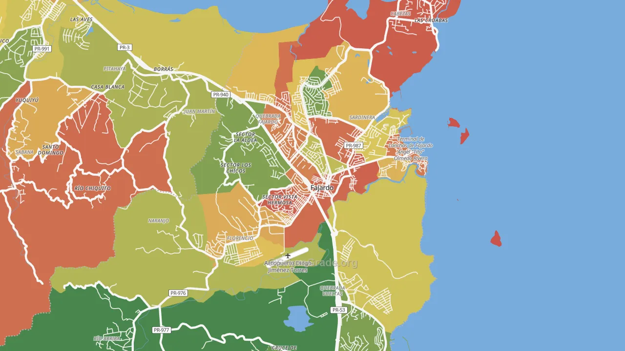 Puerto Real, PR Map of Burglary Rates