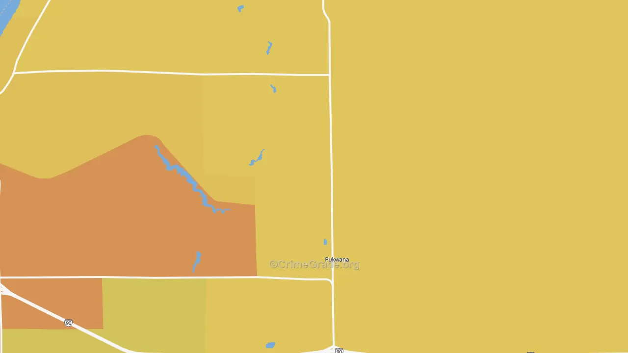 Pukwana, SD Map of Burglary Rates