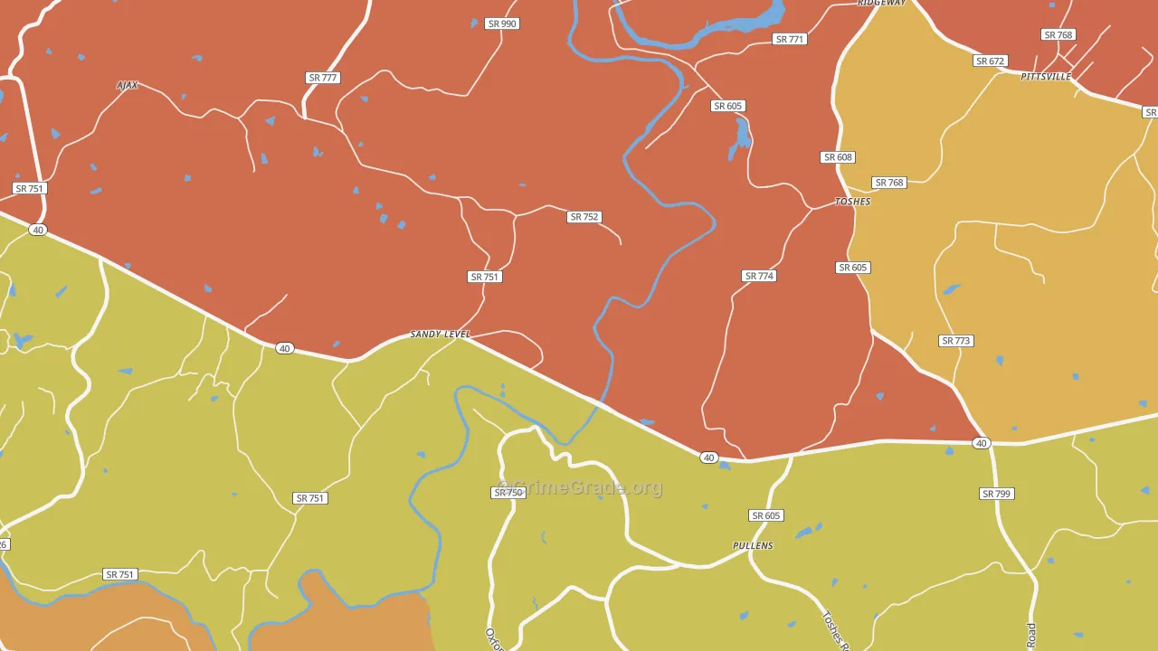 Pullens, VA Map of Burglary Rates