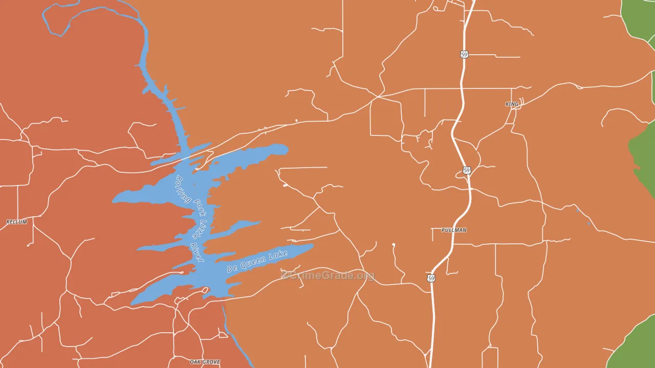 Pullman, AR Map of Burglary Rates