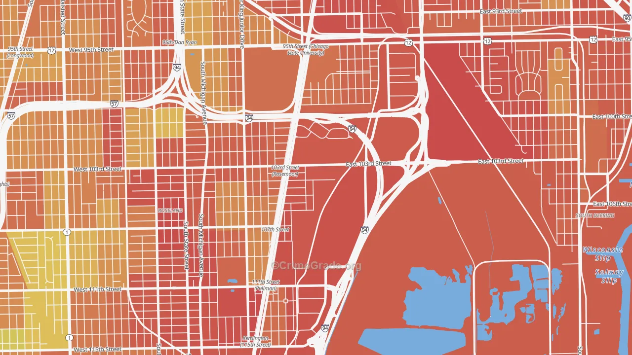 Pullman, Chicago, IL Map of Burglary Rates