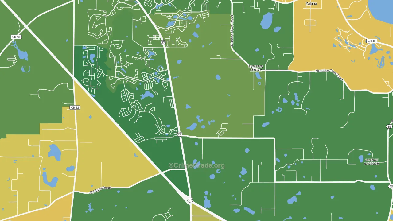 Pumpkin Center, FL Map of Burglary Rates