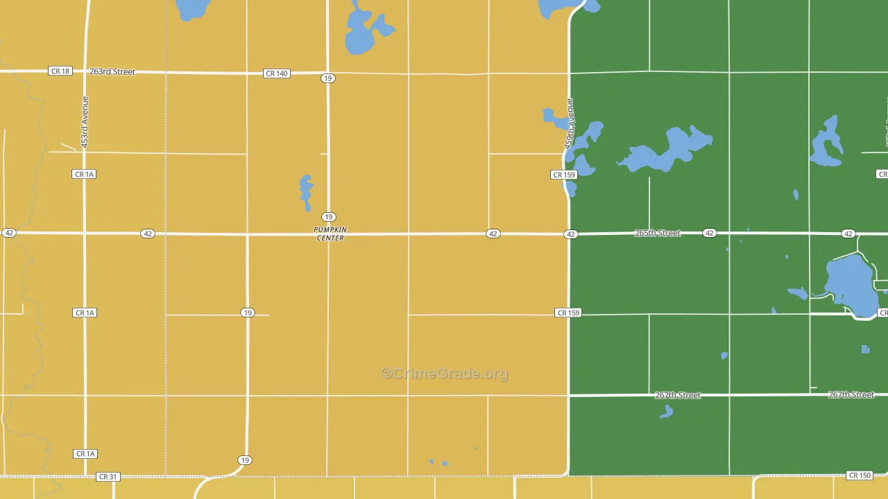 Pumpkin Center, SD Map of Burglary Rates