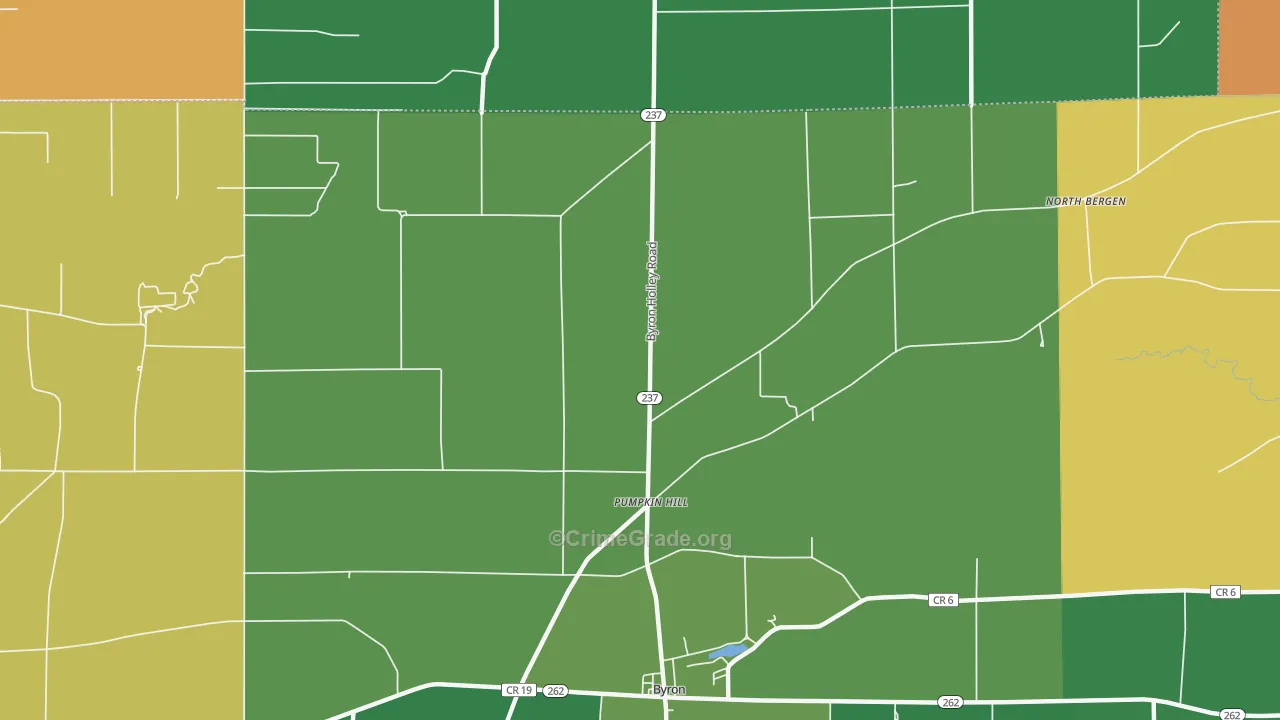 Pumpkin Hill, NY Map of Burglary Rates