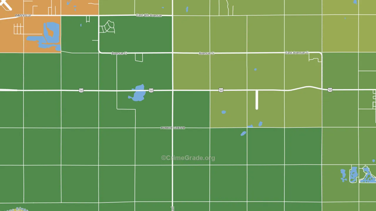 Punkin Center, KS Map of Burglary Rates