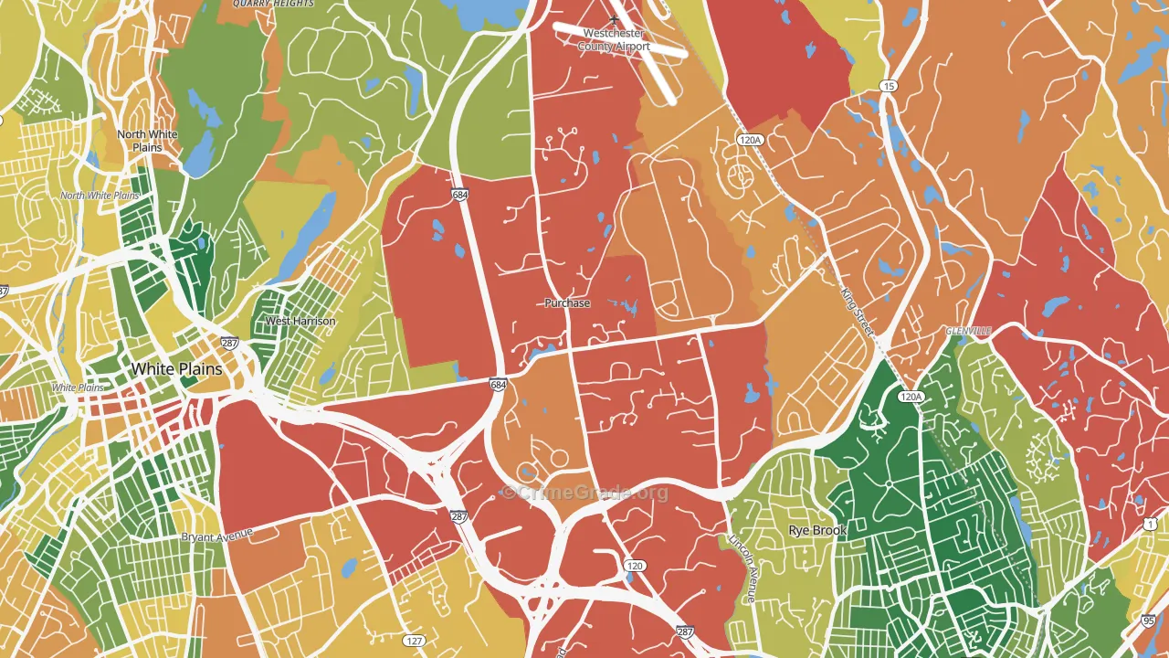 Purchase, NY Map of Burglary Rates
