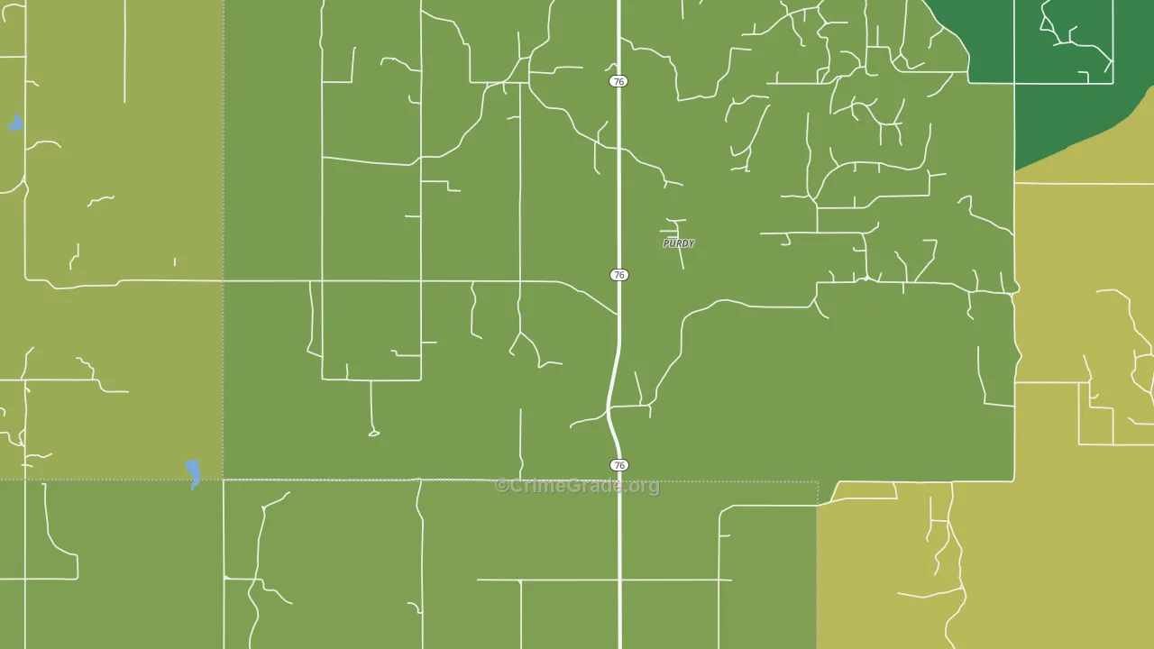 Purdy, OK Map of Burglary Rates