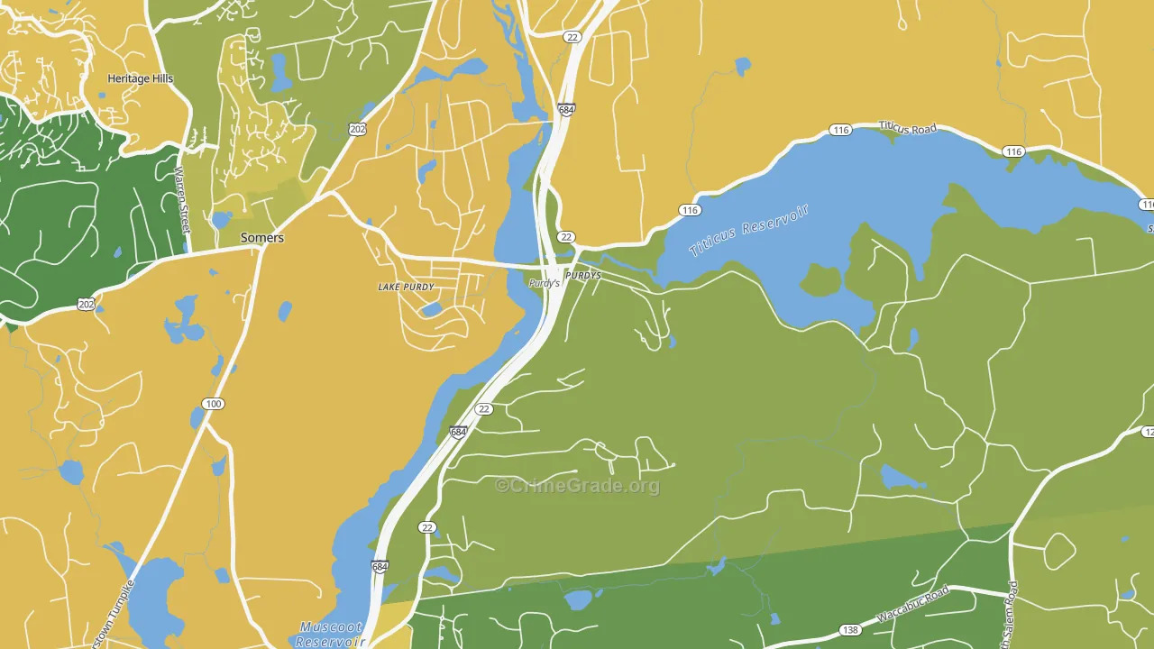 Purdys, NY Map of Burglary Rates
