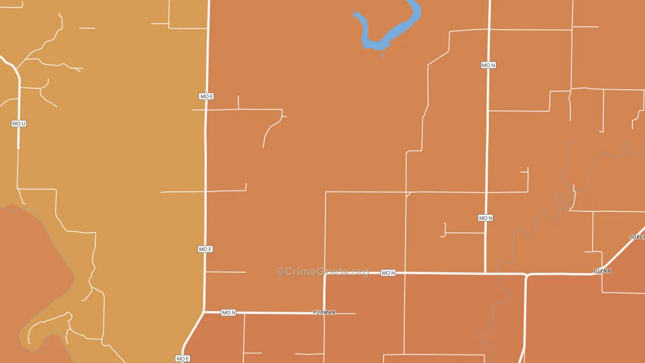 Purman, MO Map of Burglary Rates