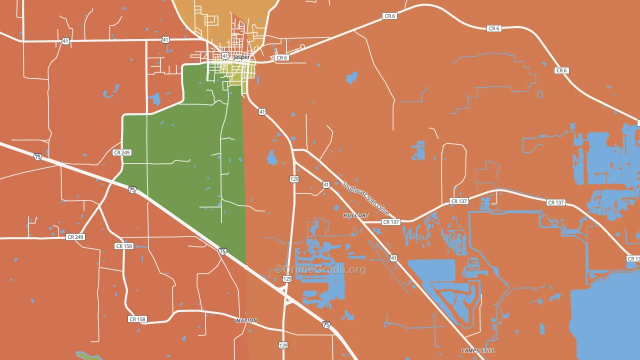 Purvis Still, FL Map of Burglary Rates
