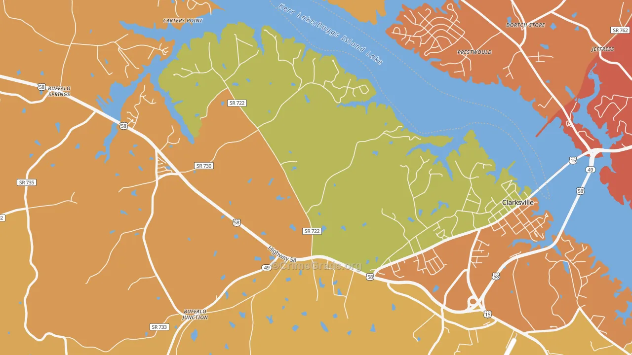 Puryear Corner, VA Map of Burglary Rates