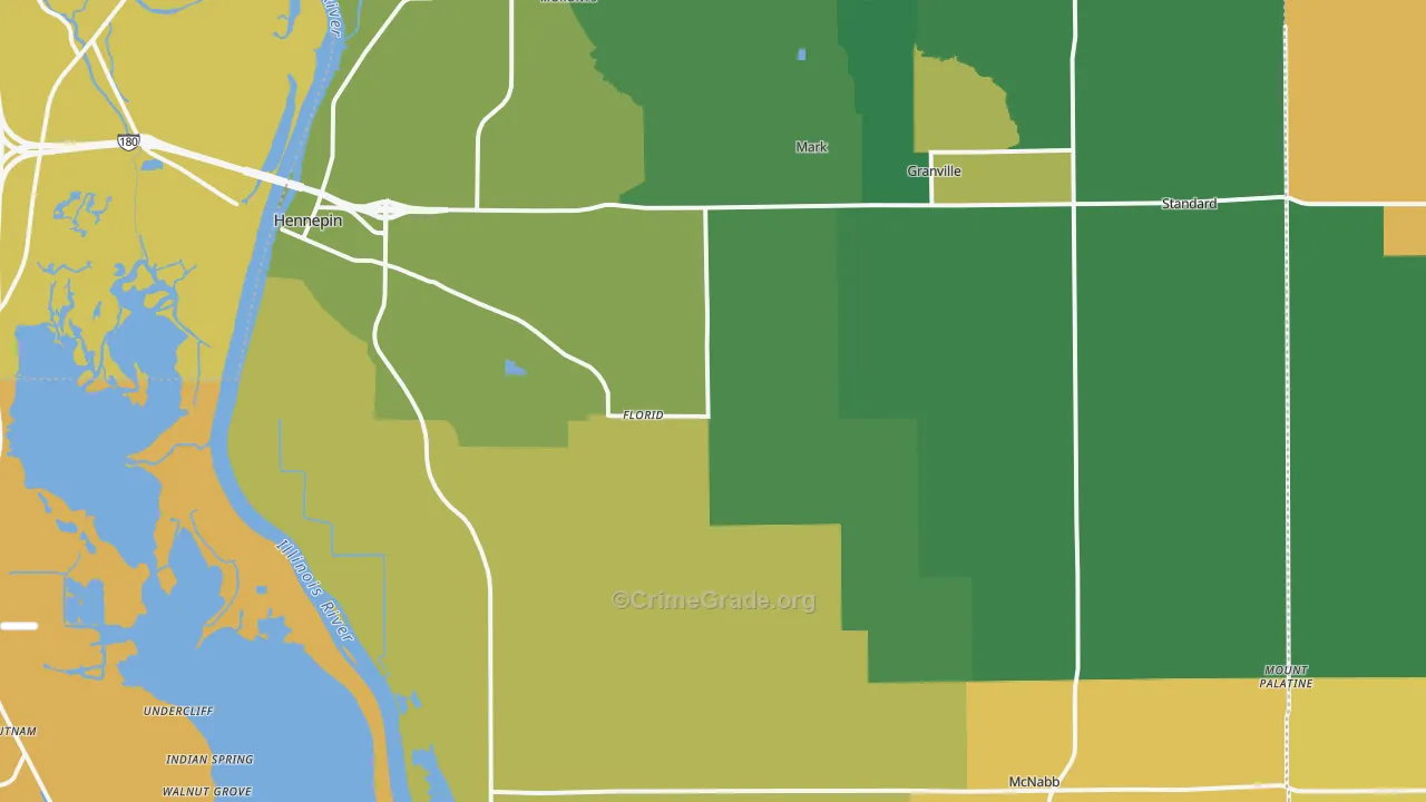 Putnam County, IL Map of Burglary Rates