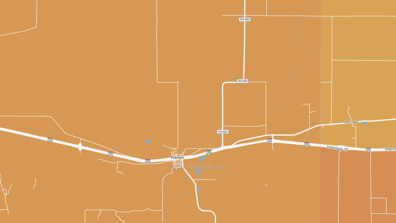 Putnam, TX Map of Burglary Rates